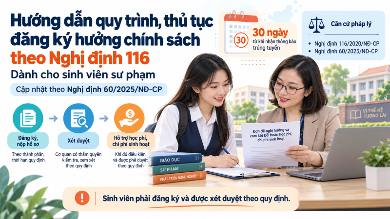 Hướng dẫn quy trình, thủ tục đăng ký hưởng chính sách theo Nghị định 116